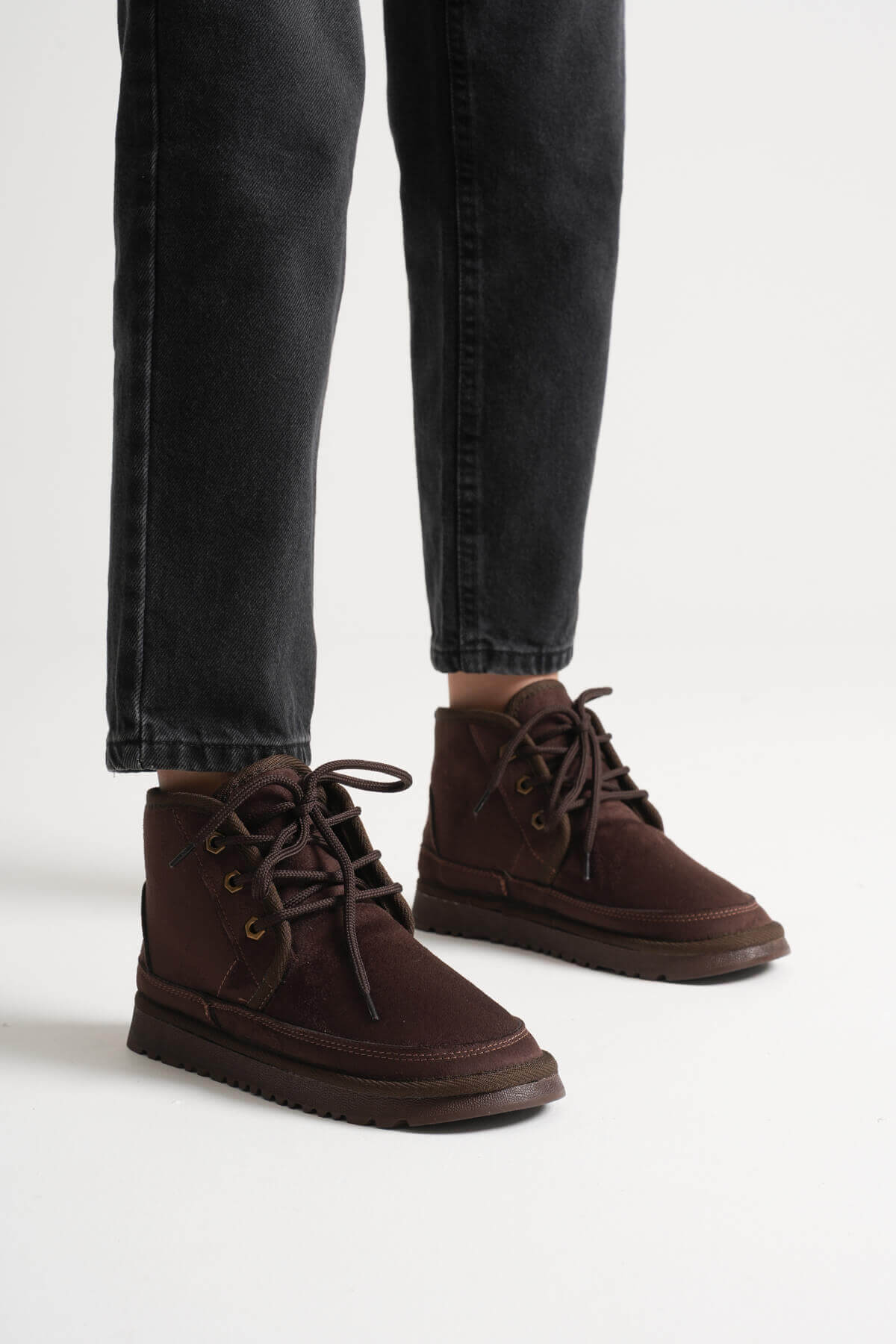 Daria Premium Women's Winter Fur Boots in Bitter Coffee