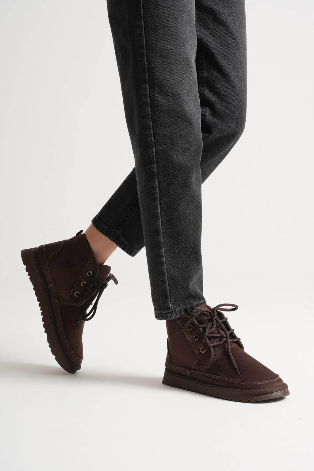 Daria Premium Women's Winter Fur Boots in Bitter Coffee