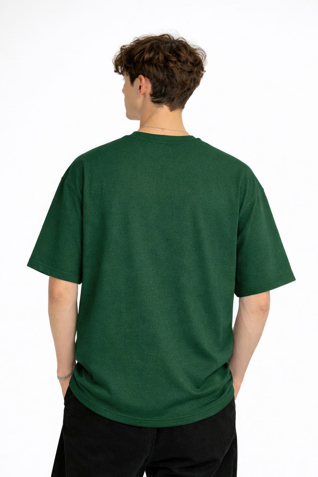 Deer Baskılı - Premium Kumaş Oversize Erkek Tişört Haki