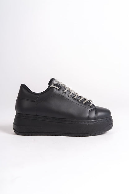 SoftFlex Lace-Up Stoned Orthopedic Women's Sneakers - Black