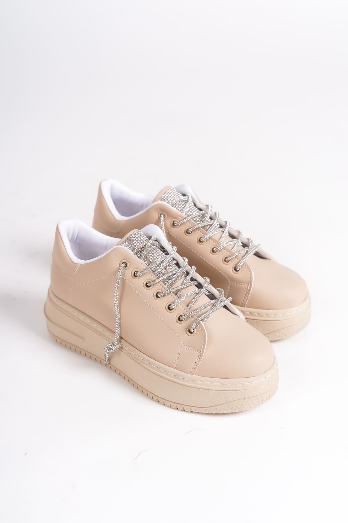 SoftFlex Lace-Up Stoned Orthopedic Women's Sneakers - Ten