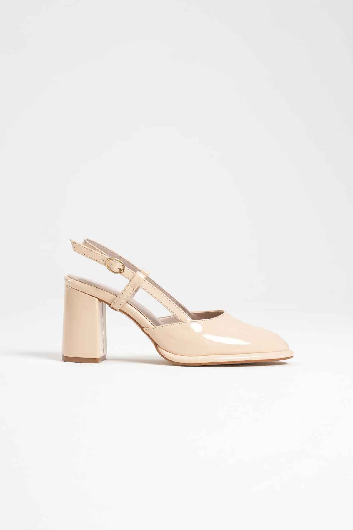 Denma Premium Light Yellow Patent Leather Women's High Heel Shoes