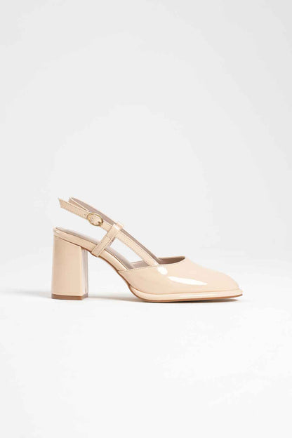 Denma Premium Light Yellow Patent Leather Women's High Heel Shoes