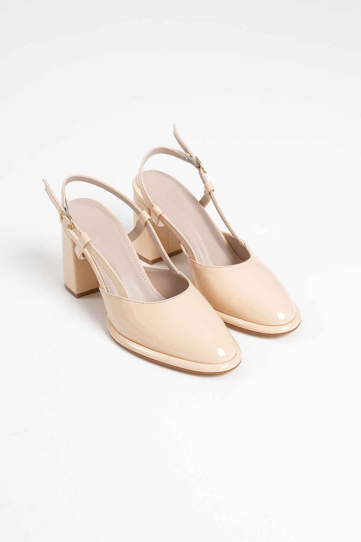 Denma Premium Light Yellow Patent Leather Women's High Heel Shoes