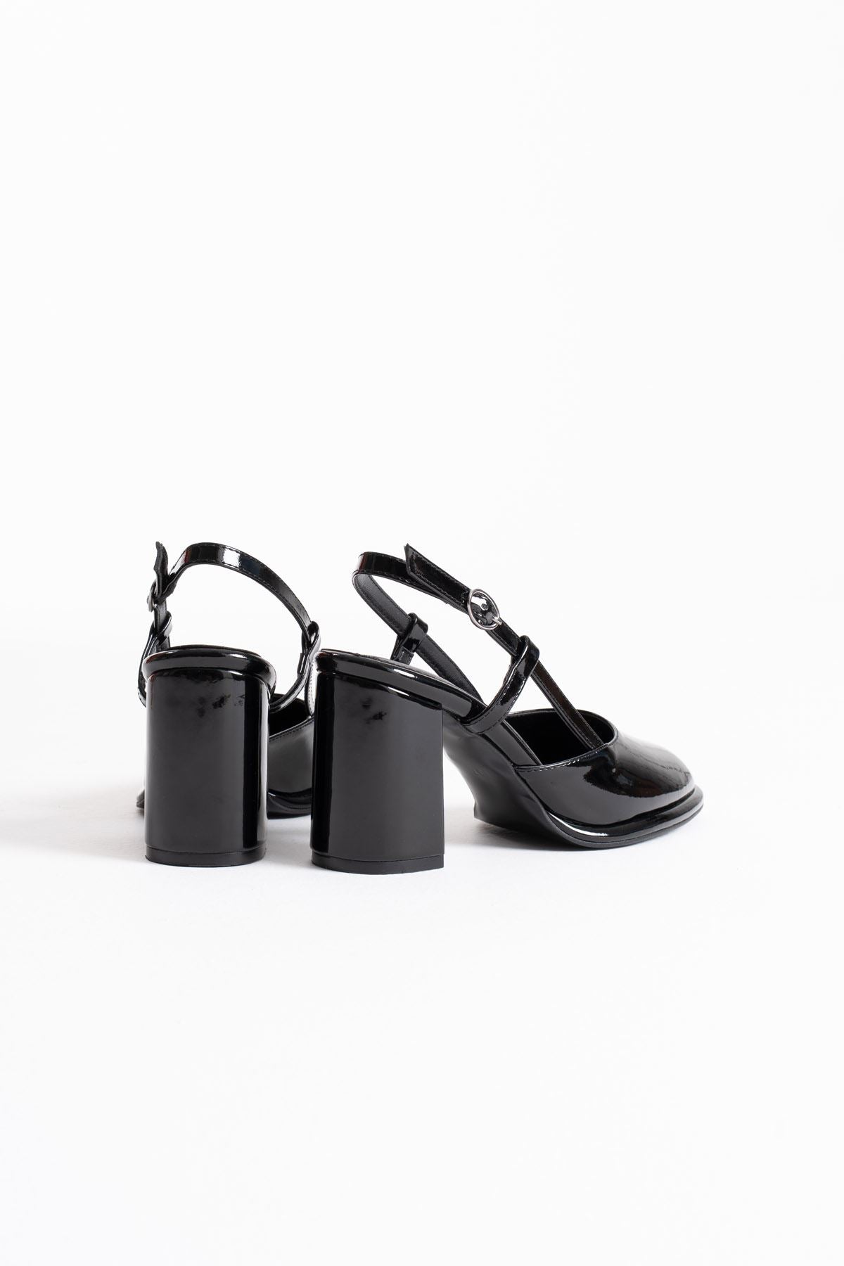 Denma Premium Black Patent Leather Women's High Heel Shoes