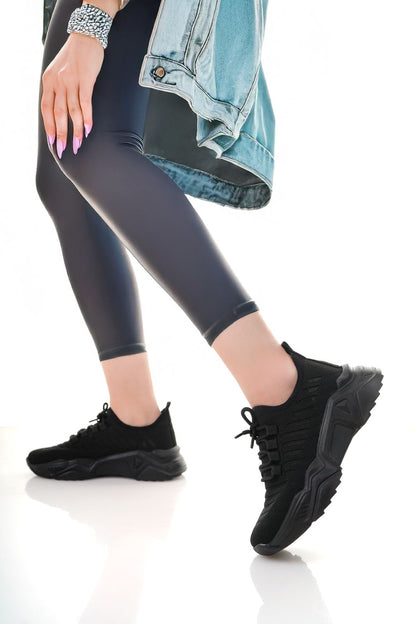 Desnuda Premium Women's Knitted Black Sneakers