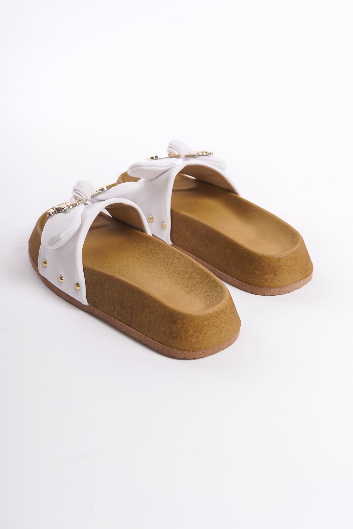 DILUSH Thick and Orthopedic Sole Teddy Bear Satin Women's Slippers - White