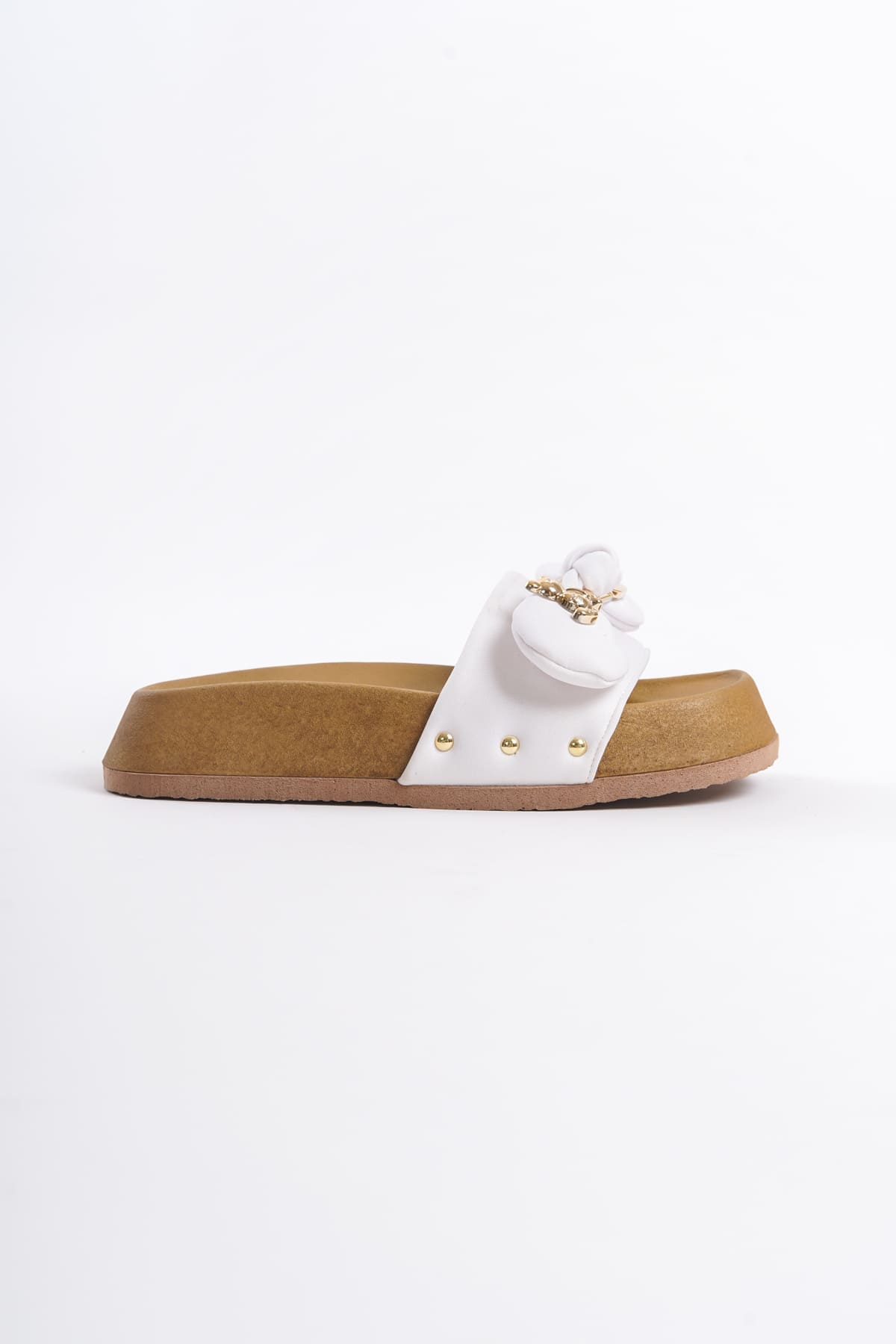DILUSH Thick and Orthopedic Sole Teddy Bear Satin Women's Slippers - White