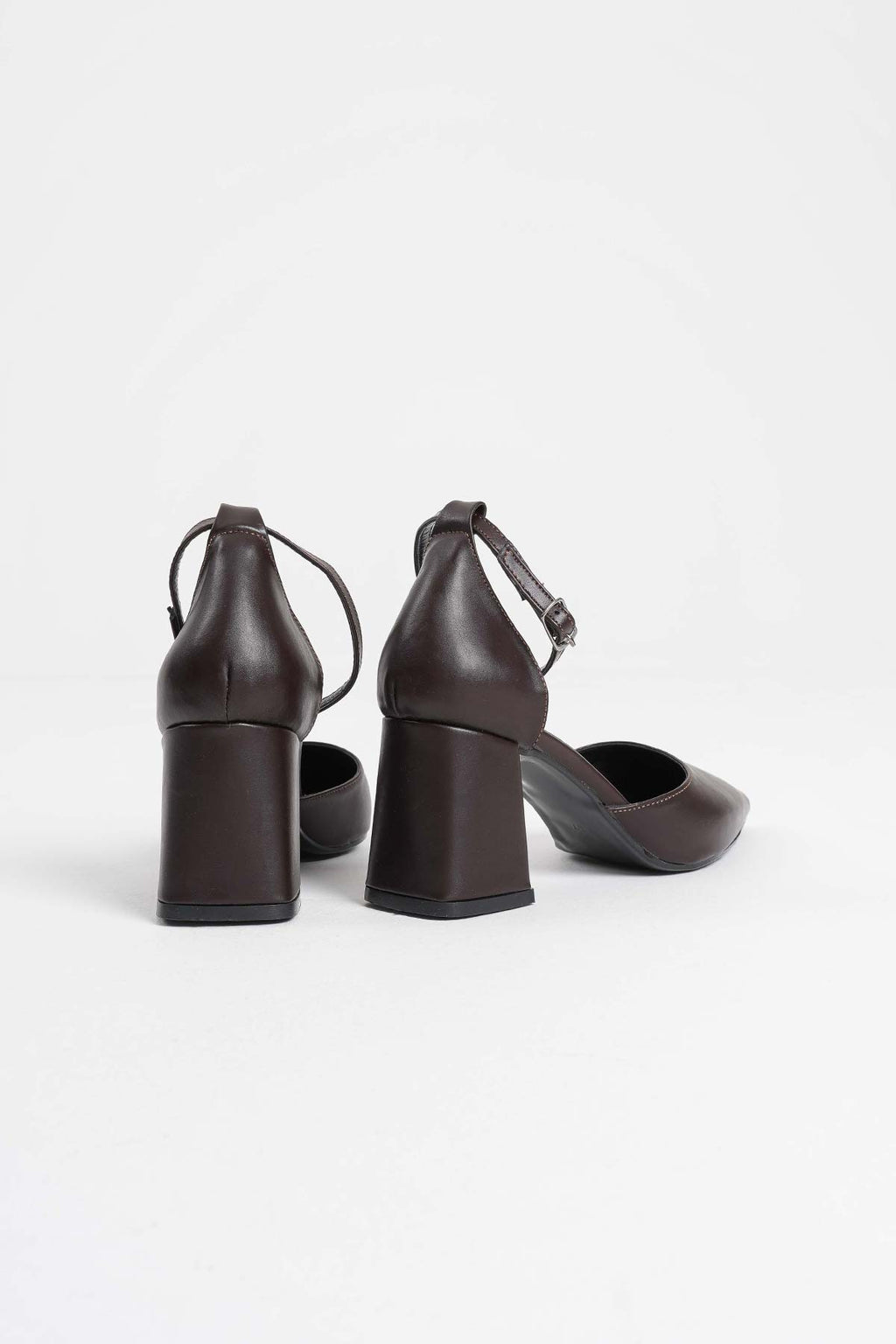 Doren Premium Dark Brown Leather Women's High Heels