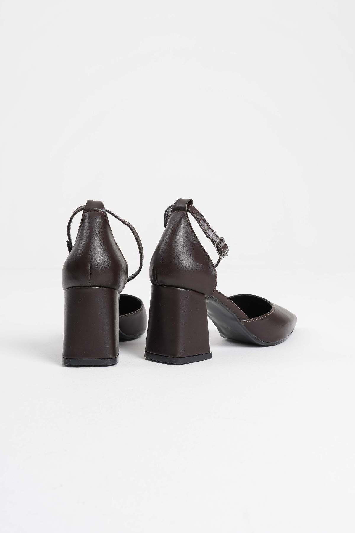 Doren Premium Dark Brown Leather Women's High Heels