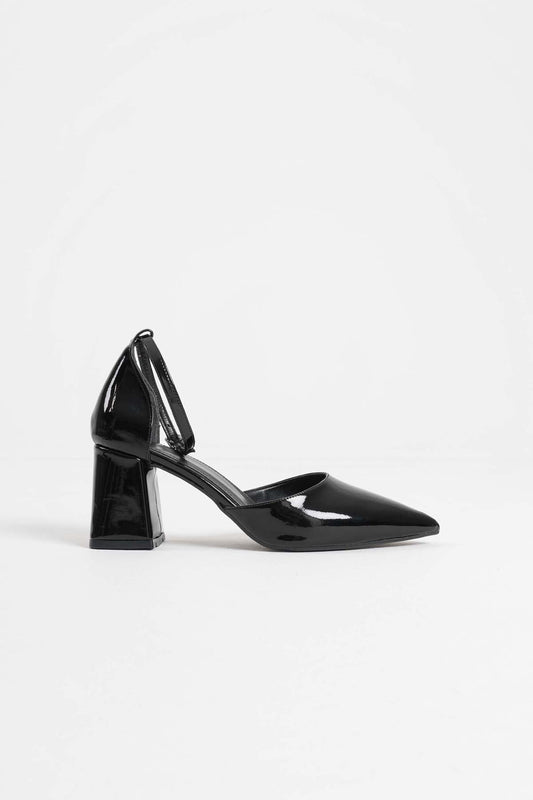 Doren Premium Black Patent Leather Women's High Heel Shoes