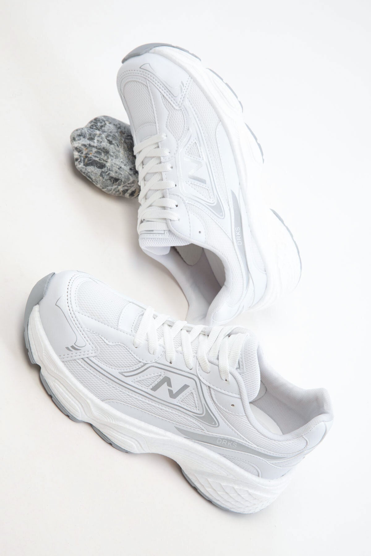 DRKSTP-182 Premium Fileli Ortopedik Taban Beyaz Kadın Sneaker