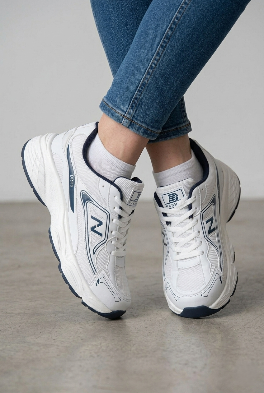 DRKSTP-182 Balance Premium Fileli Ortopedik Taban Beyaz Laci Kadın Sneaker