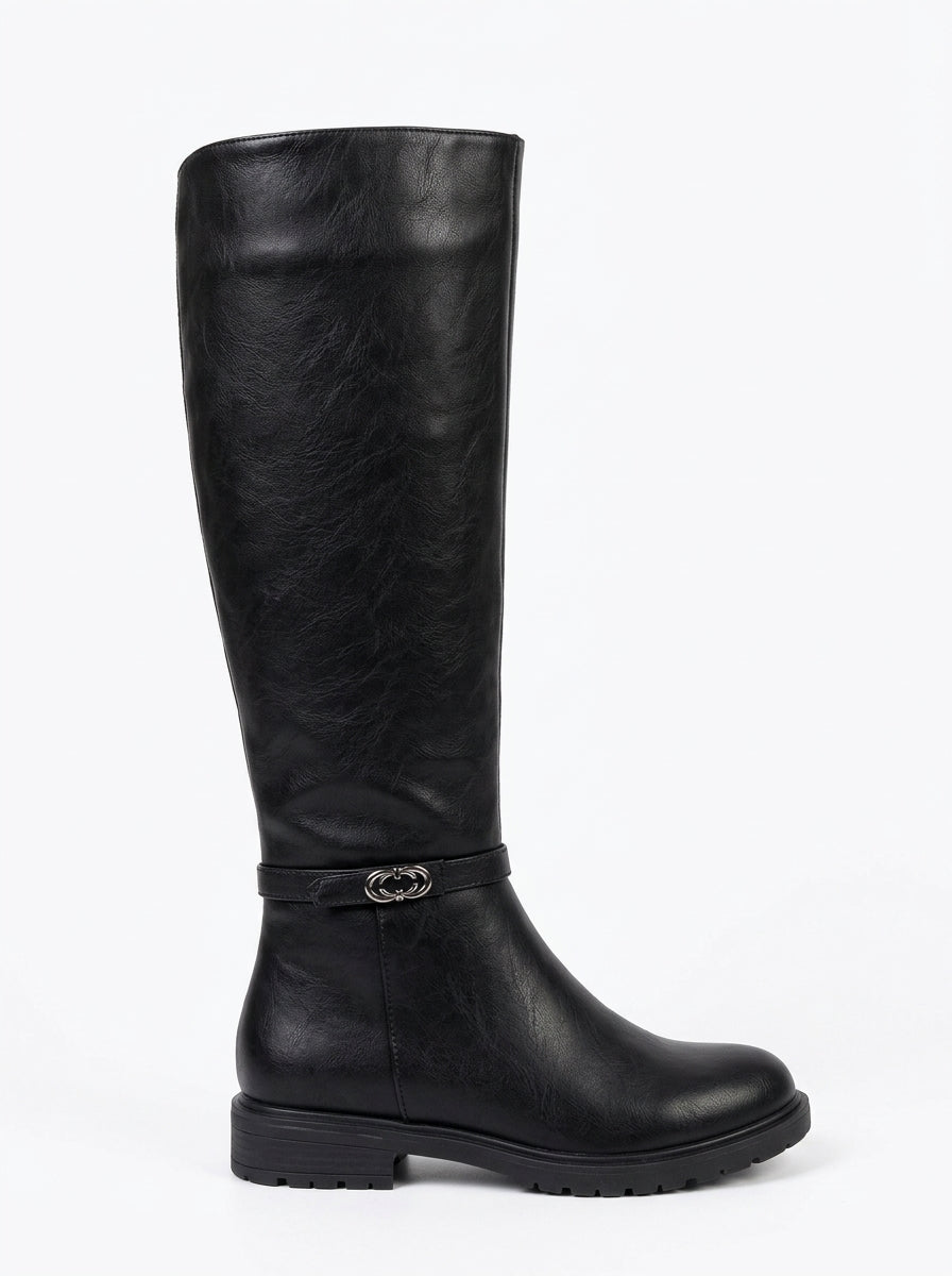 ZRNE-C08 Premium Classic Fermuarlı Siyah Uzun Çizme