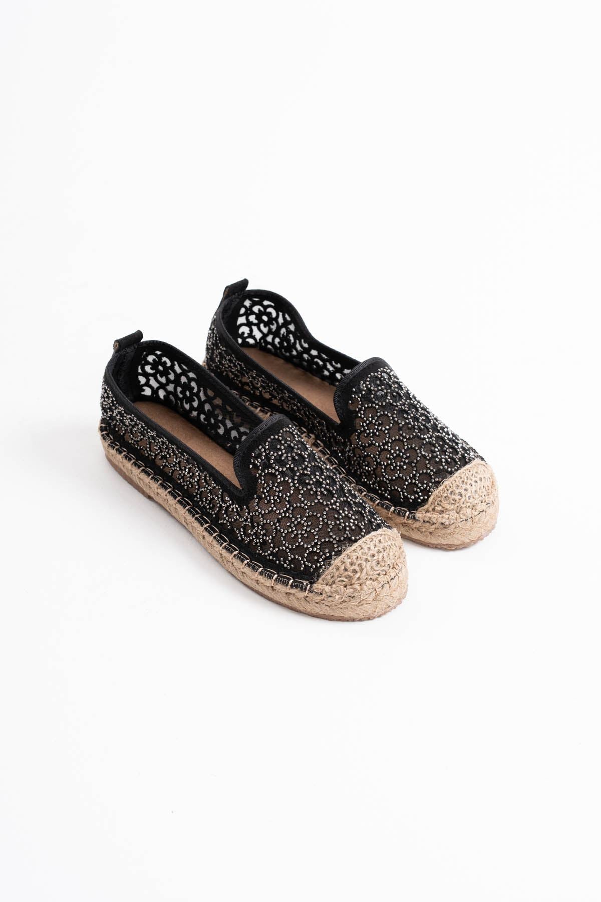 Dune Premium Kadın Siyah Espadril Ayakkabı