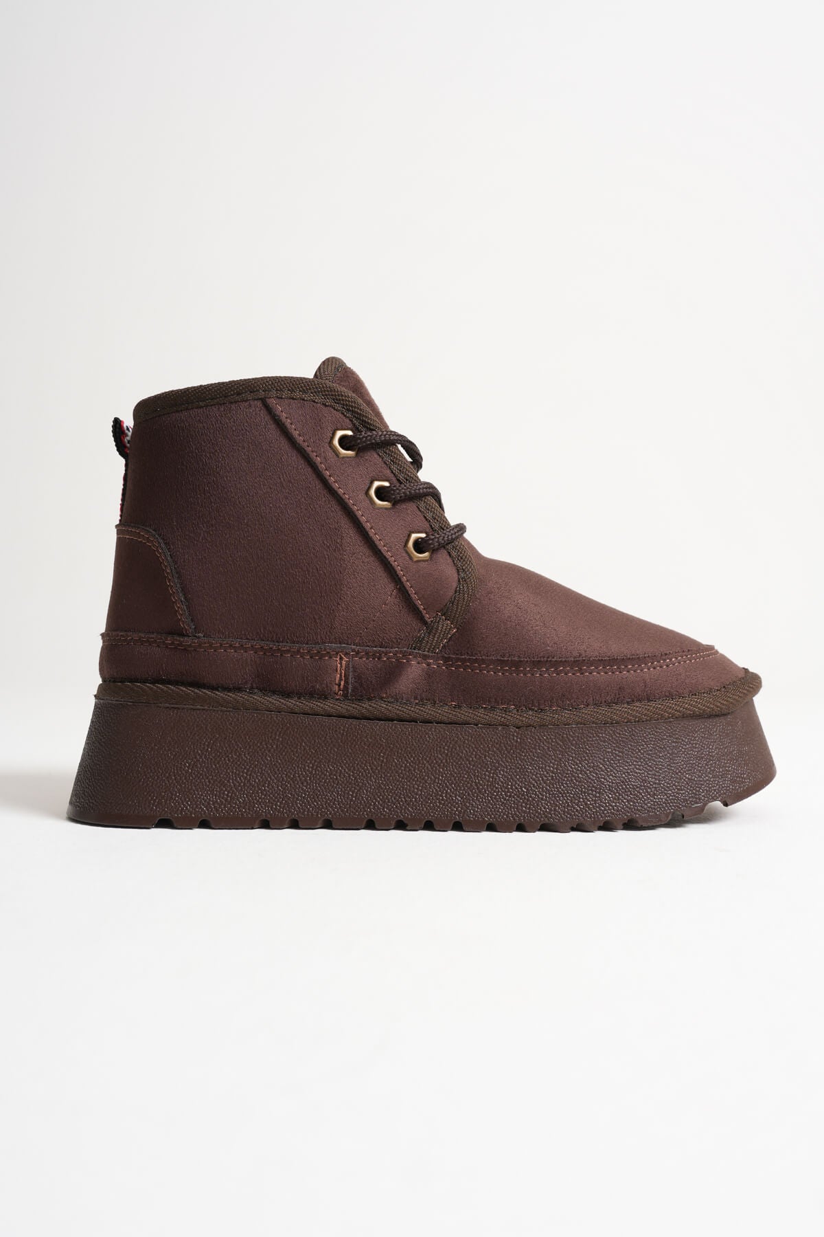 Elena Premium Women's Bitter Coffee Winter Fur Lined Thick Sole Boots