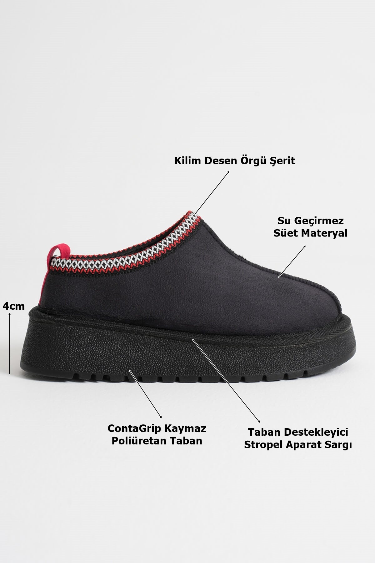 CozyStep Premium Kadın Kışlık Kürklü Günlük Siyah Bot