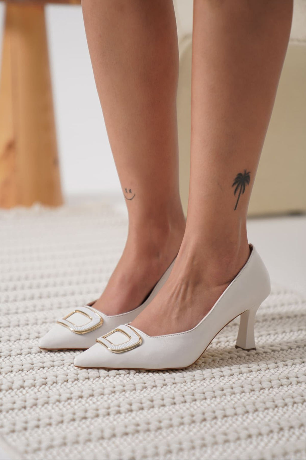 Prague Premium Kadın Beyaz Stiletto 6 cm