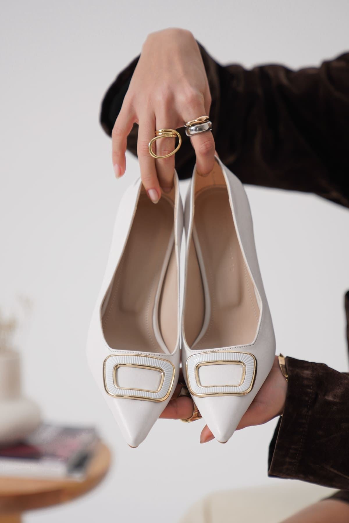 Prague Premium Kadın Beyaz Stiletto 6 cm