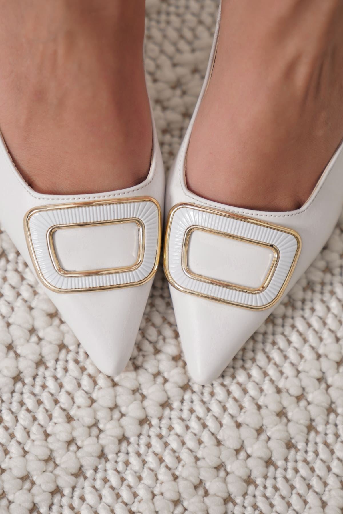 Prague Premium Kadın Beyaz Stiletto 6 cm