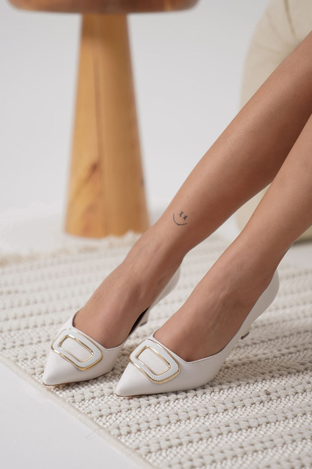Prague Premium Kadın Beyaz Stiletto 6 cm
