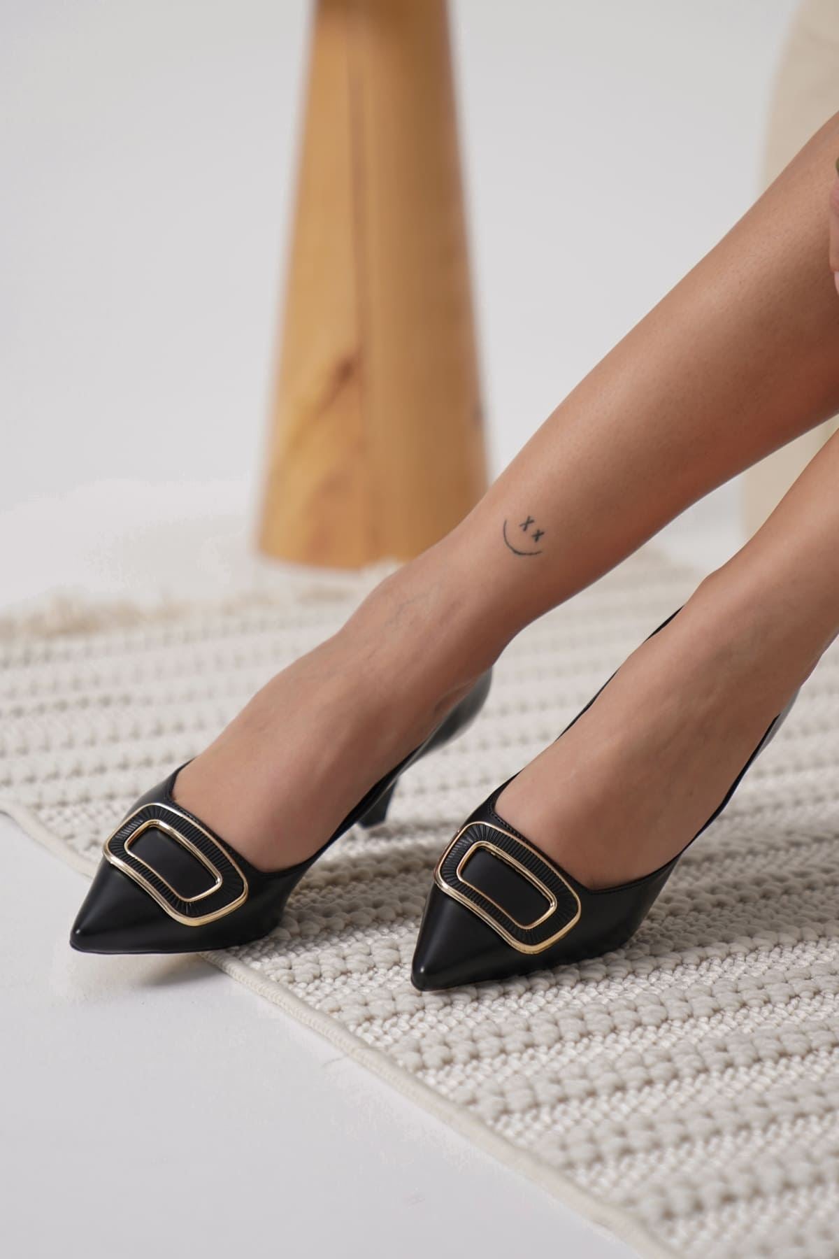 Prague Premium Kadın Siyah Stiletto 6 cm