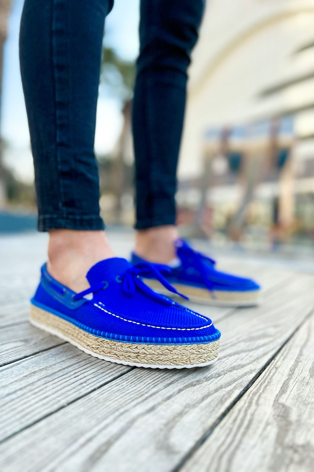 ZRC311 Premium Günlük Bağcıklı Keten Erkek Espadril Mavi