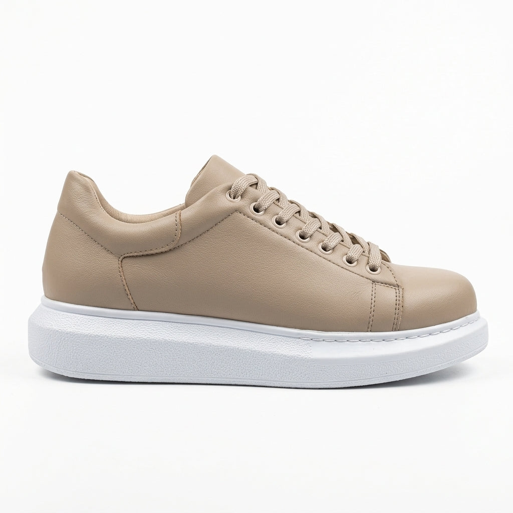 Estrella Yüksek Kalite Alexander Bağcıklı Erkek Sneaker Bej