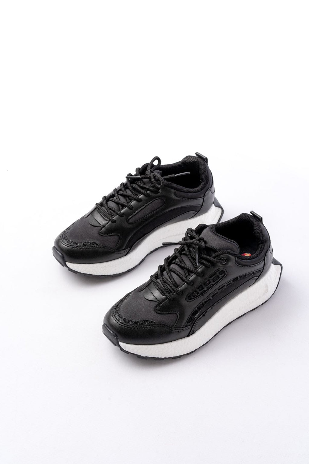ZRİNF-307 Premium Siyah Bağcıklı Saten Taş Aksesuarlı Kadın Sneaker