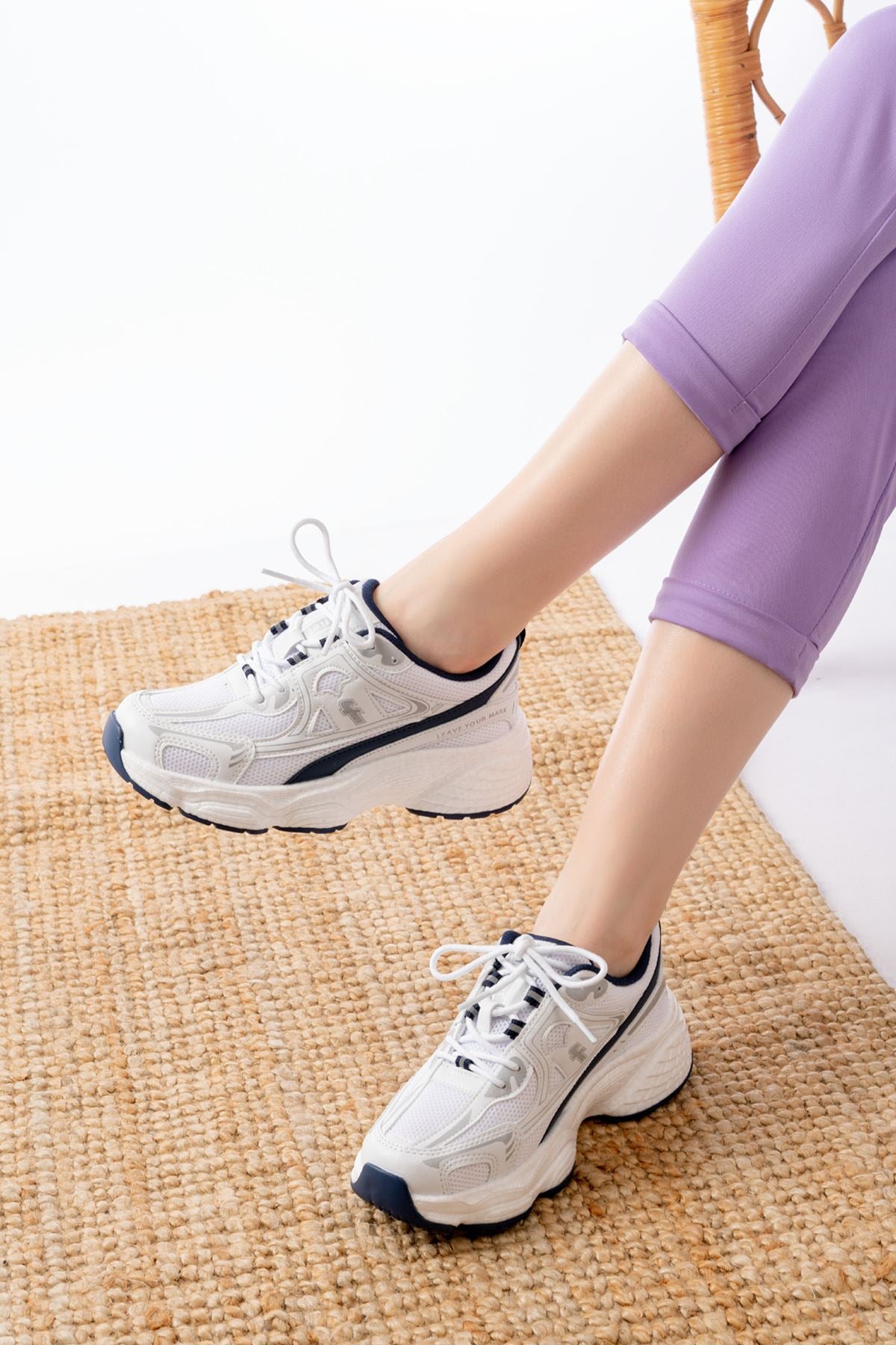 ZRİNF-329 Premium Beyaz Günlük Bağcıklı Kadın Sneaker