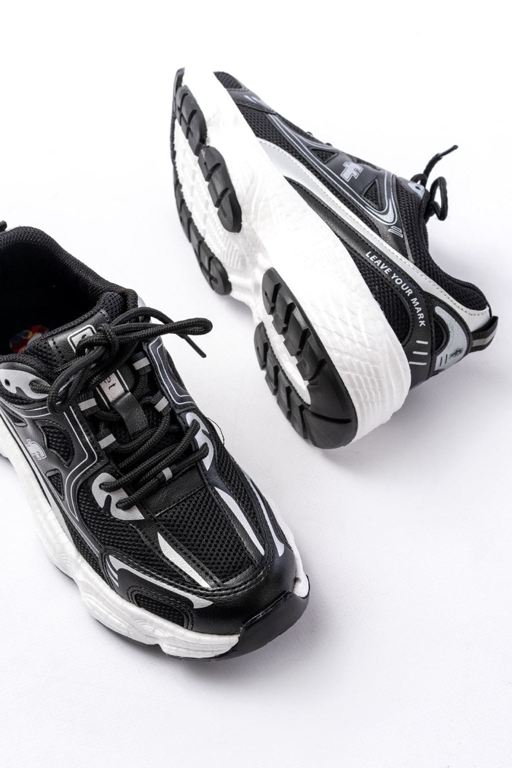 ZRİNF-329 Premium Siyah Günlük Bağcıklı Kadın Sneaker