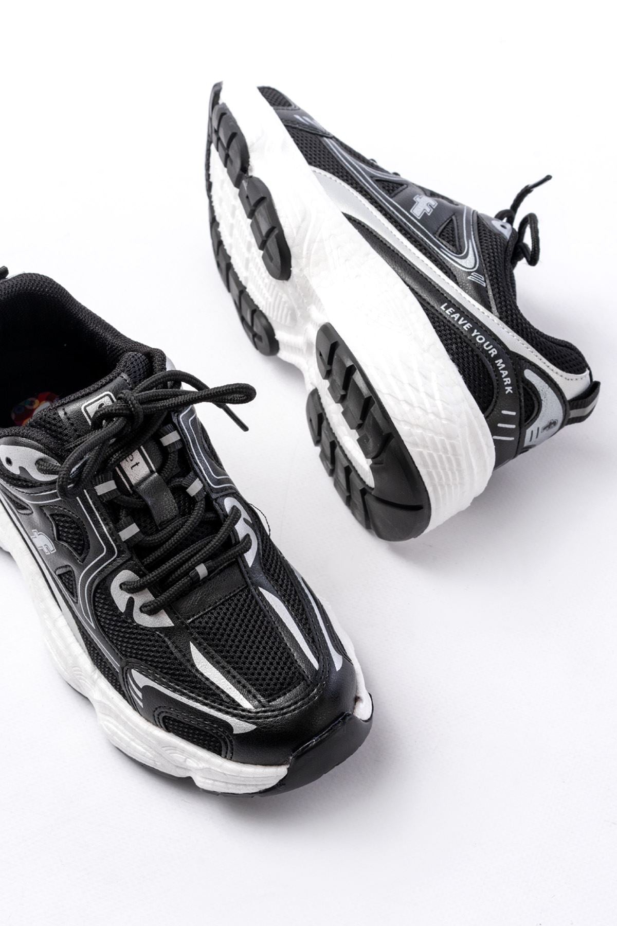 ZRİNF-329 Premium Siyah Günlük Bağcıklı Kadın Sneaker