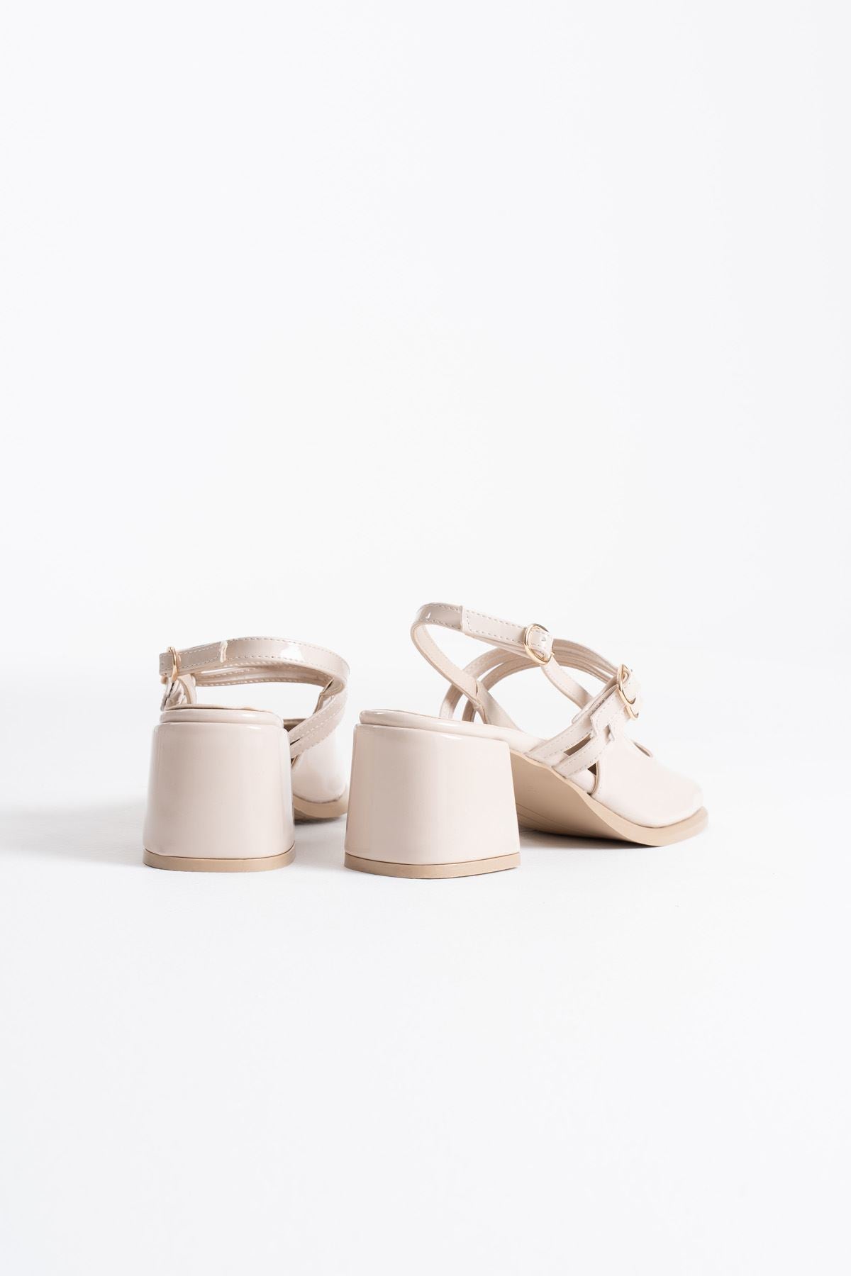 Faye Premium Beige Patent Leather Women's High Heel Shoes