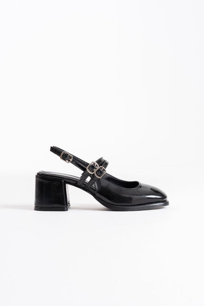Faye Premium Black Patent Leather Women's High Heel Shoes