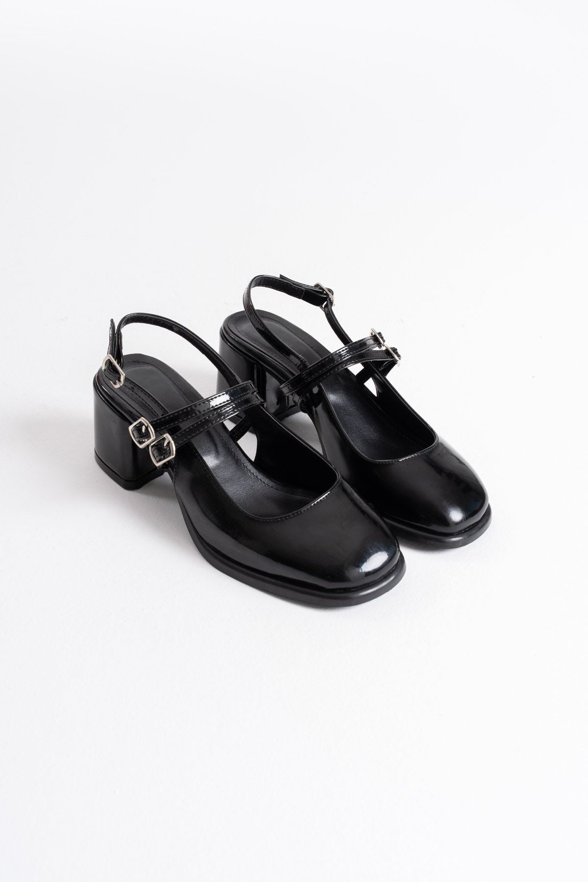 Faye Premium Black Patent Leather Women's High Heel Shoes