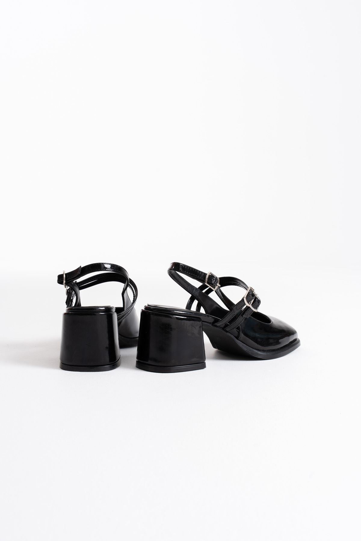 Faye Premium Black Patent Leather Women's High Heel Shoes