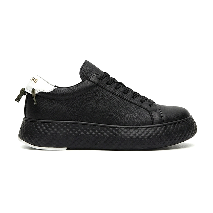 Felibord Bağcıklı Kalın Taban Premium Erkek Sneaker Siyah Beyaz