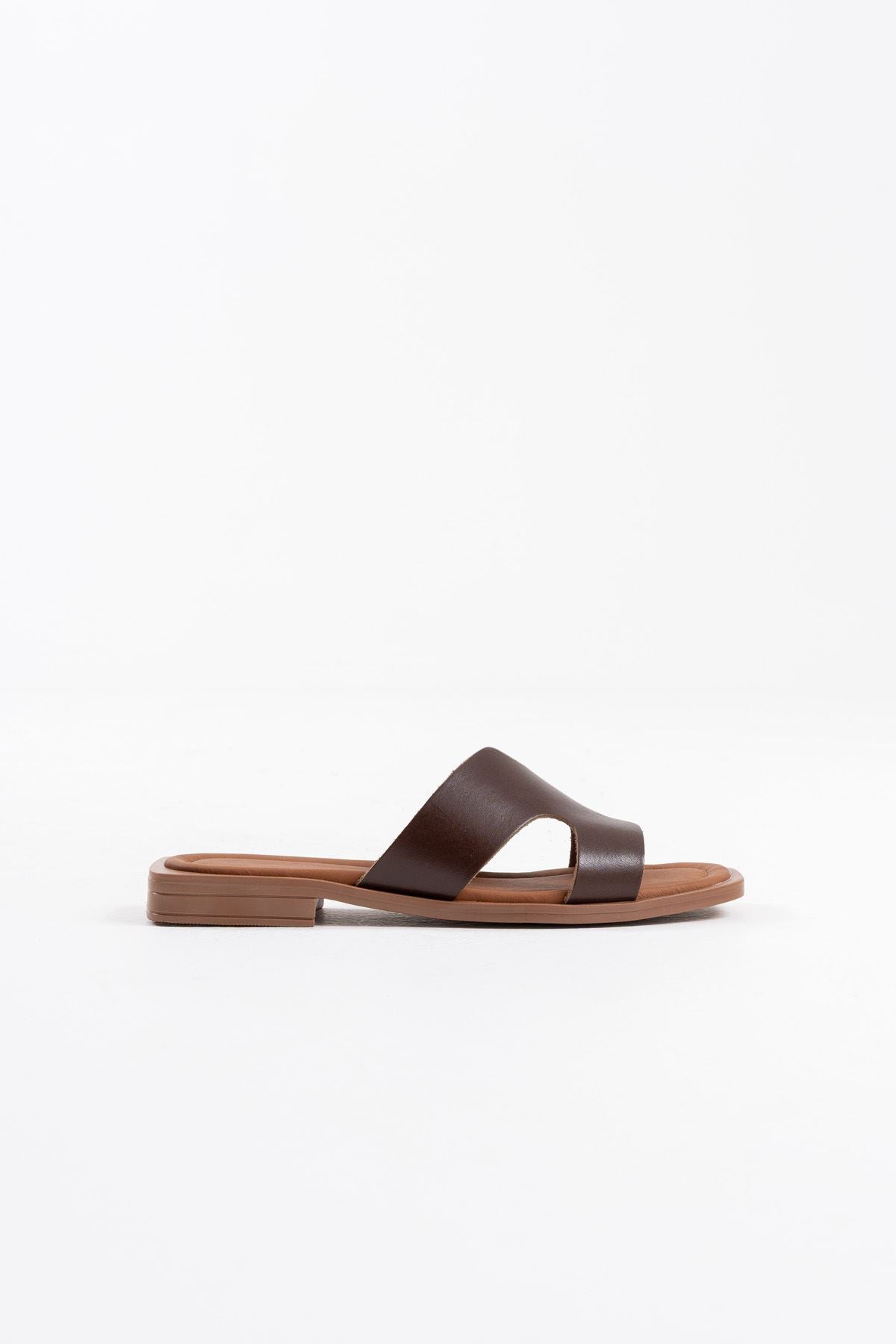 Fergei Premium Bitter Brown Genuine Leather Slippers