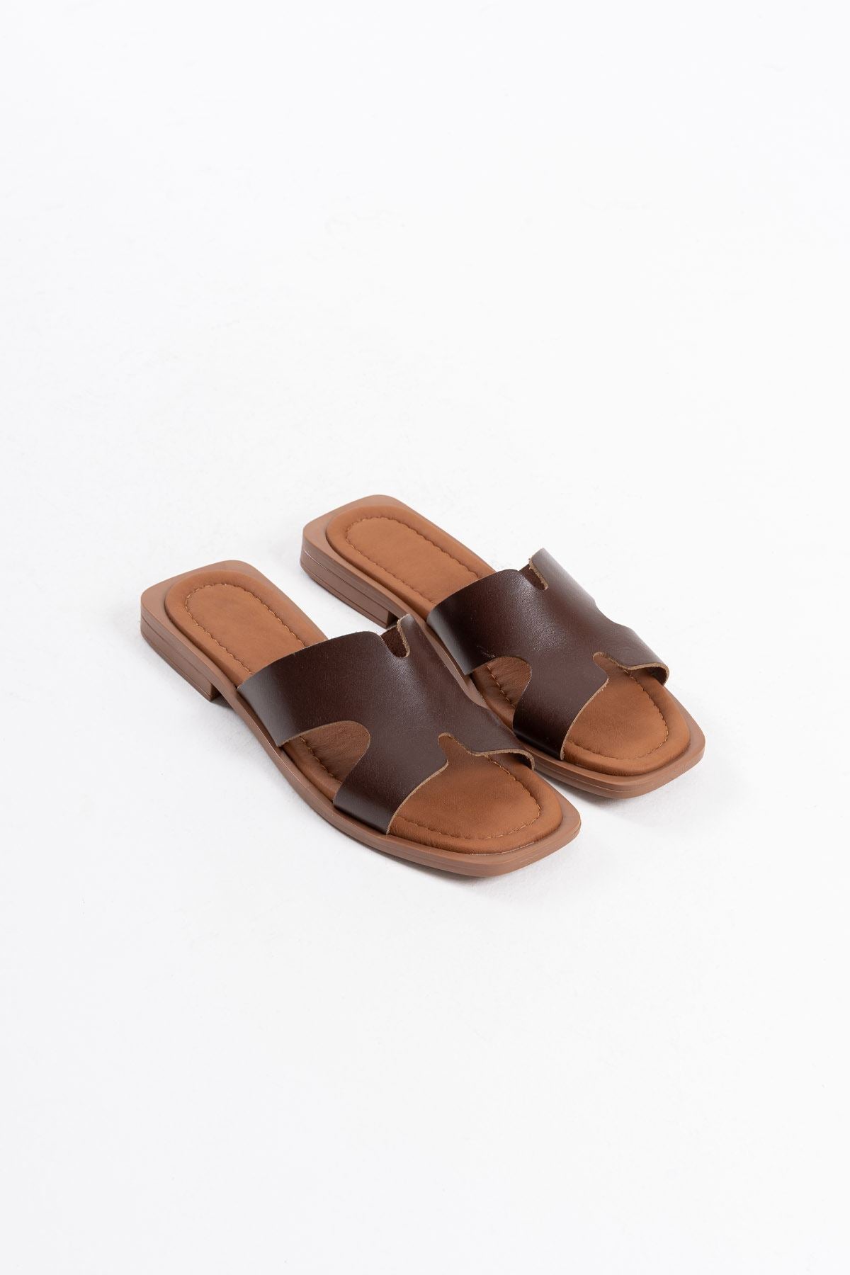 Fergei Premium Bitter Brown Genuine Leather Slippers