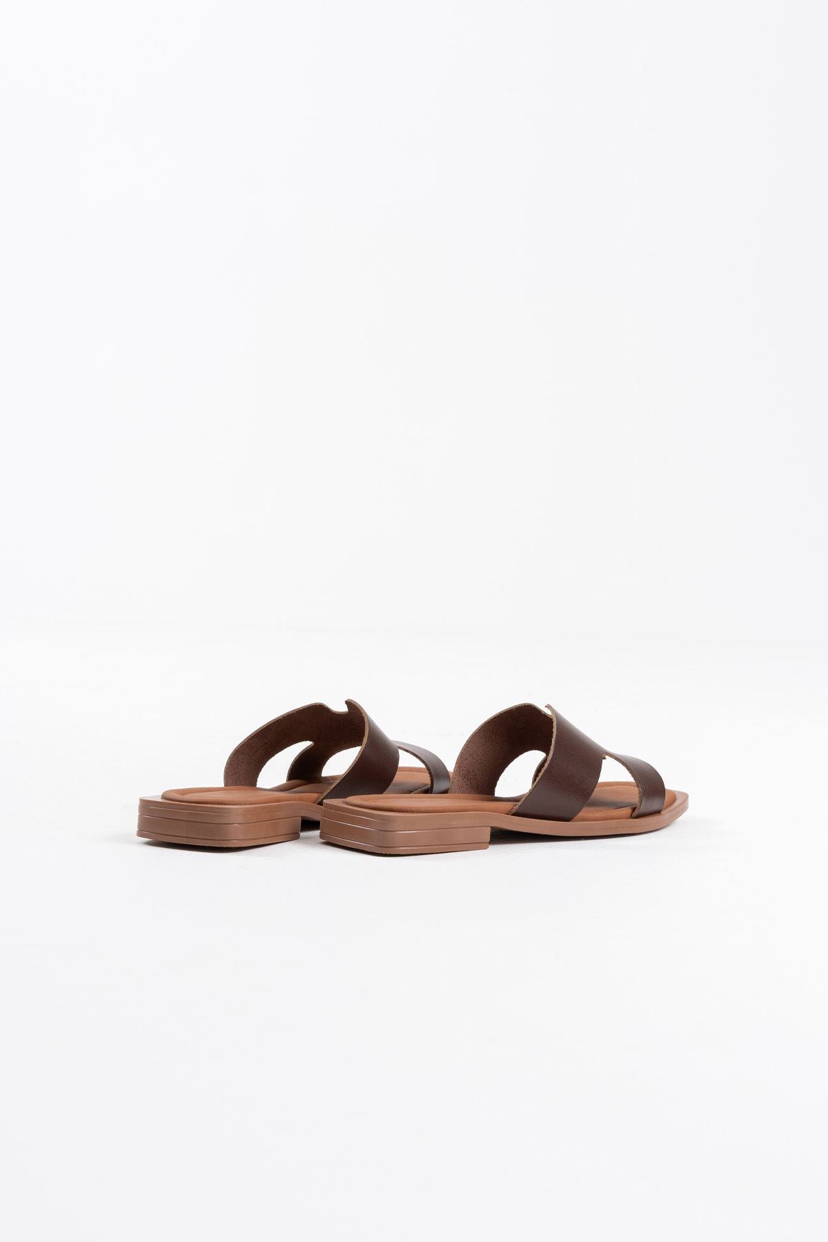 Fergei Premium Bitter Brown Genuine Leather Slippers