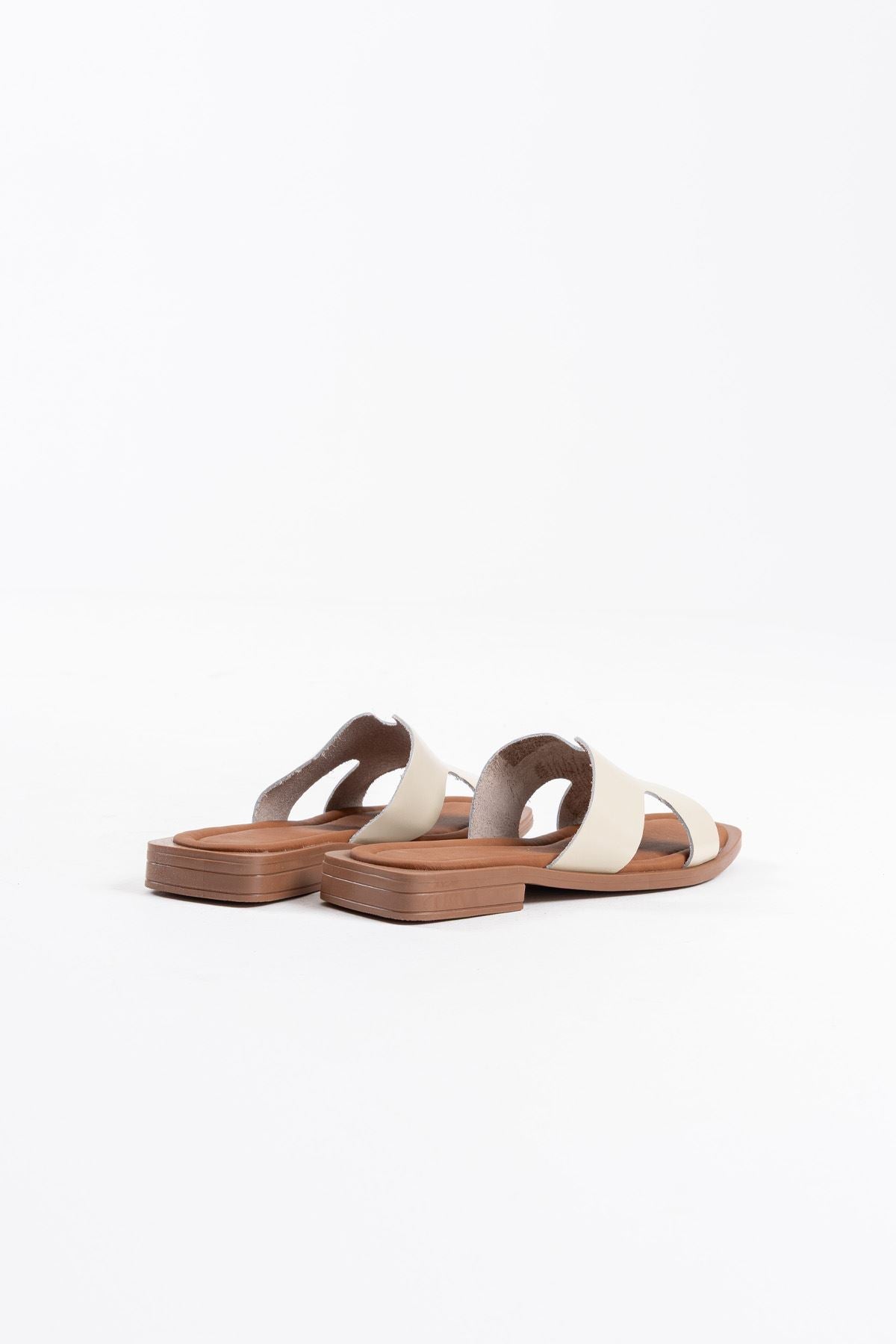 Fergei Premium Beige Genuine Leather Slippers