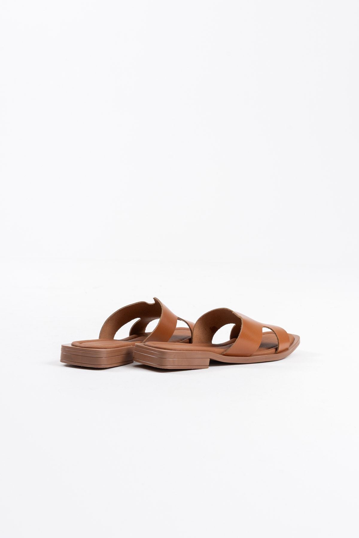 Fergei Premium Tan Genuine Leather Slippers