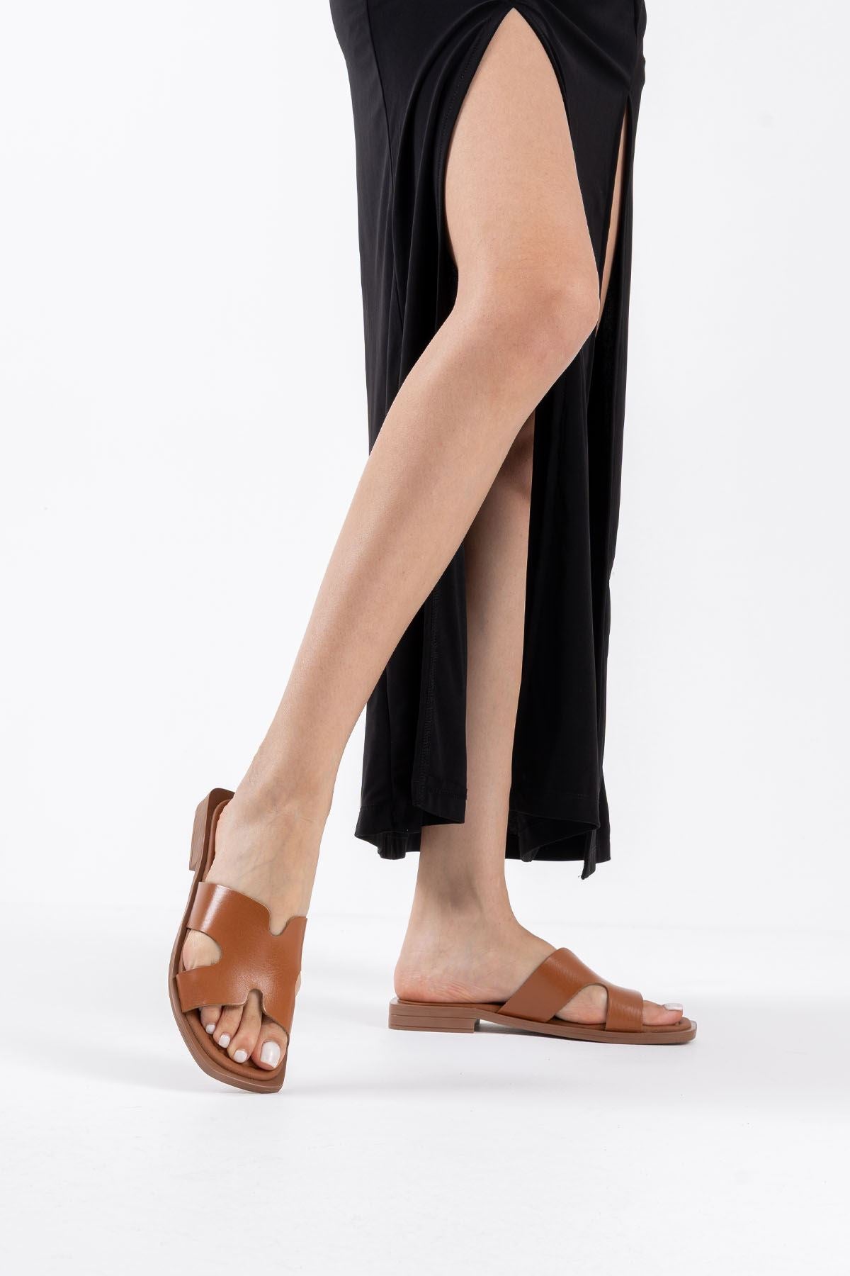 Fergei Premium Tan Genuine Leather Slippers