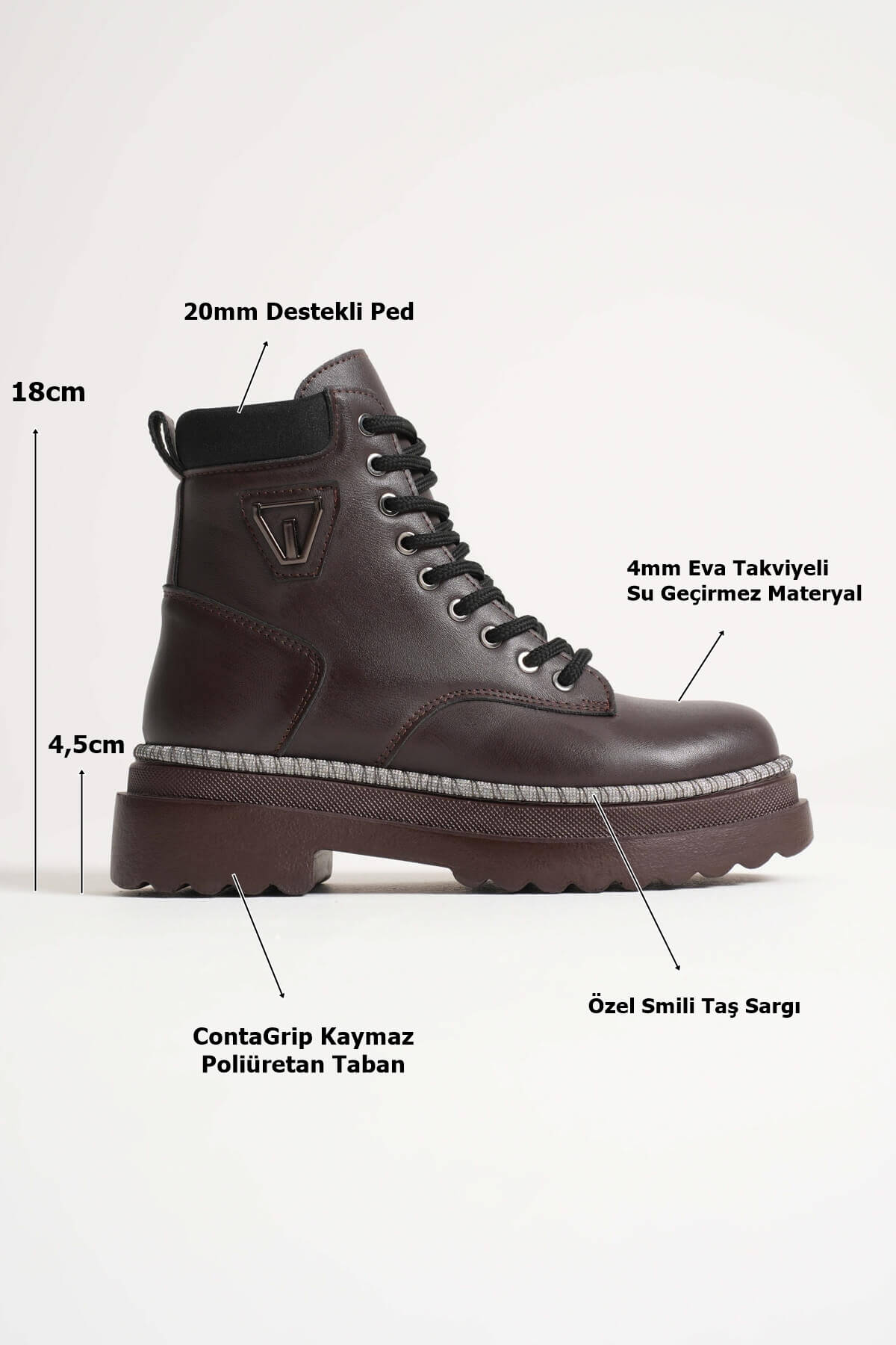Fiora Premium Special Design Women's Winter Thick-Soled Bitter Brown Boots