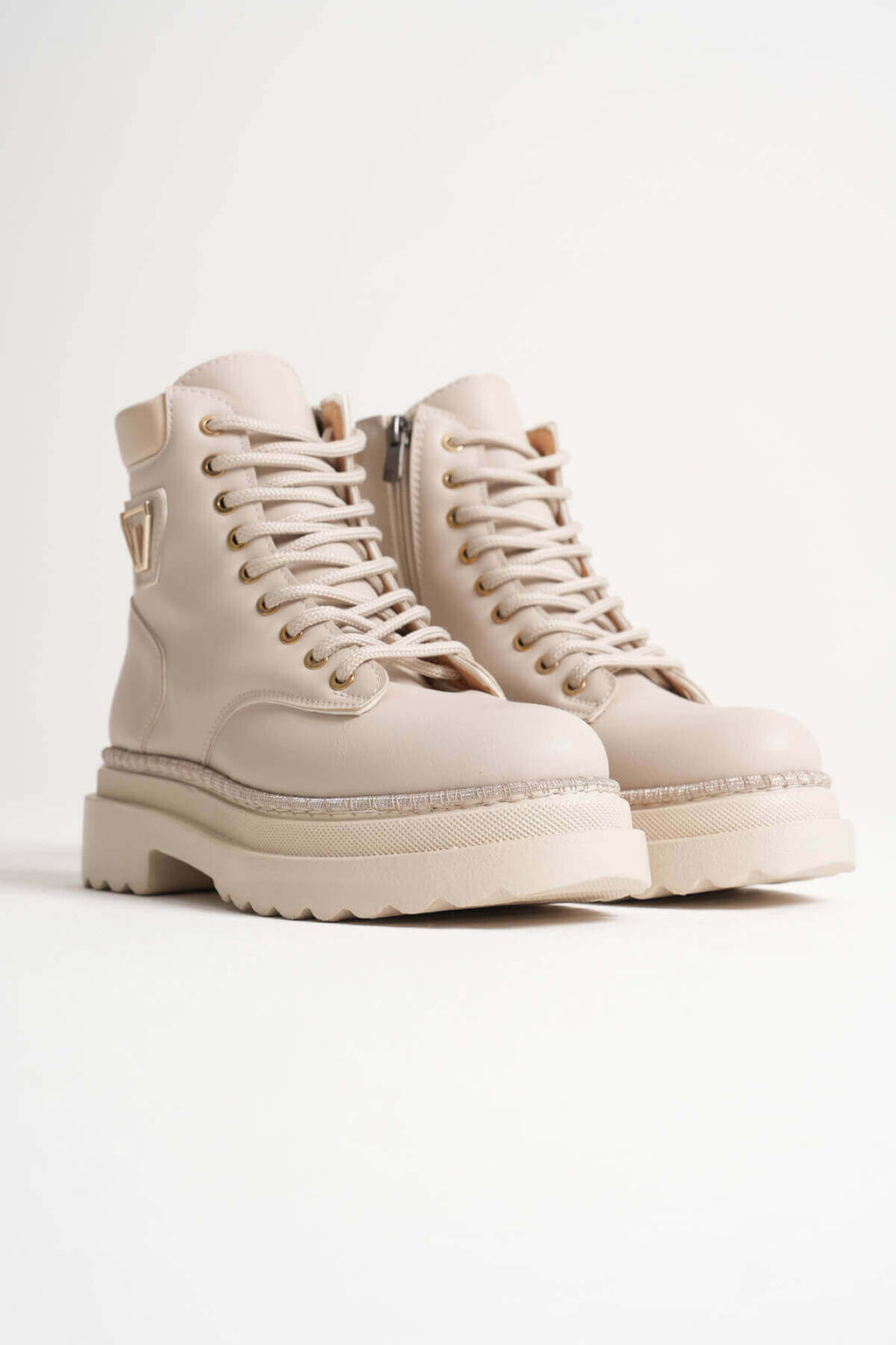 Fiora Premium Special Design Women's Winter Thick-Soled Beige Boots