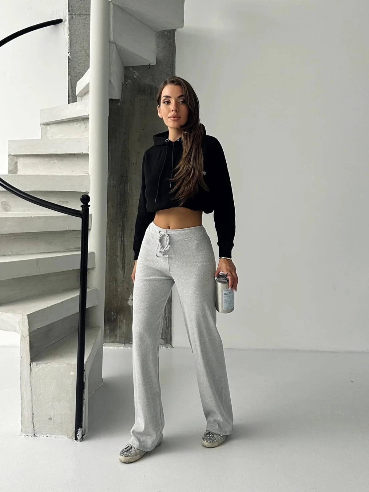 Fit Comfort Gri Salaş Pantolon