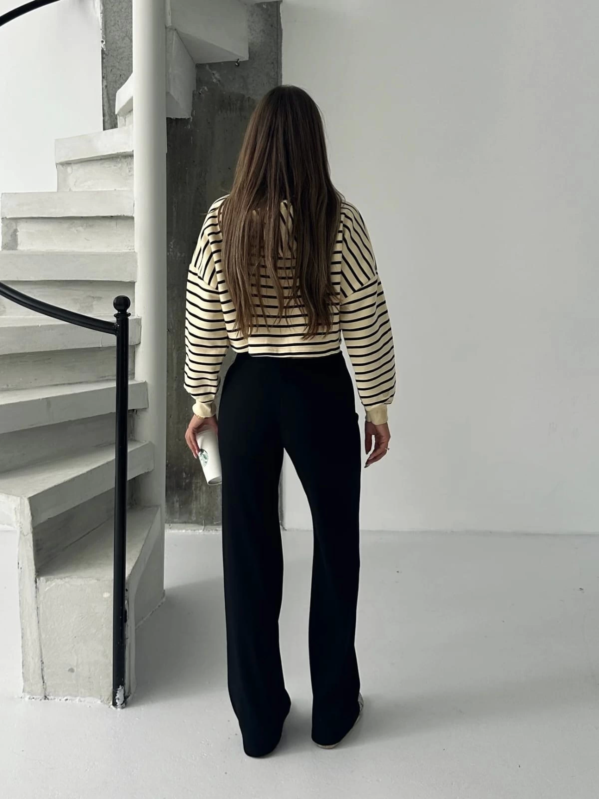 Fit Comfort Siyah Salaş Pantolon