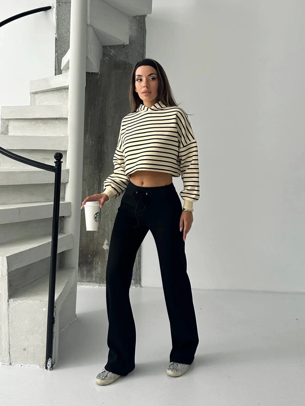 Fit Comfort Siyah Salaş Pantolon