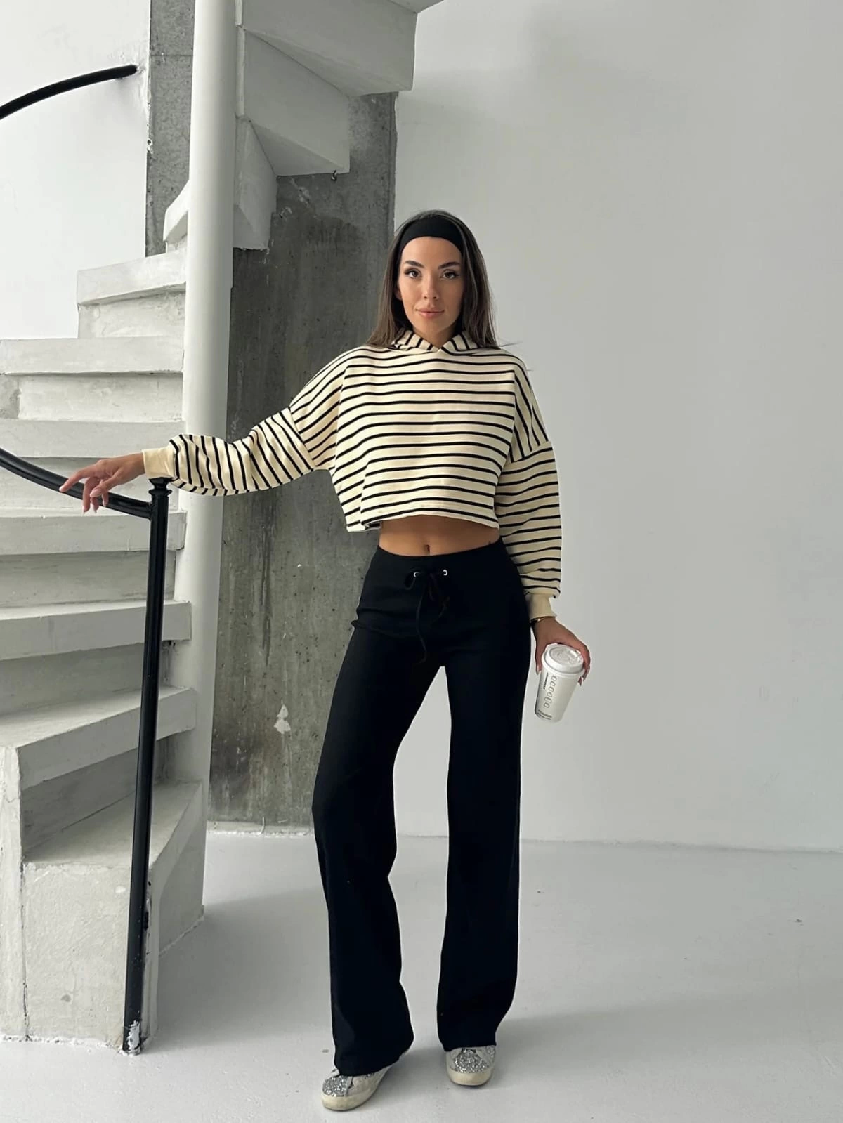 Fit Comfort Siyah Salaş Pantolon