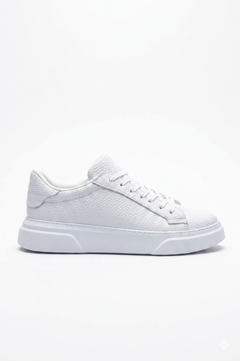 Focus Yüksek Kalite Bağcıklı Erkek Sneaker Beyaz